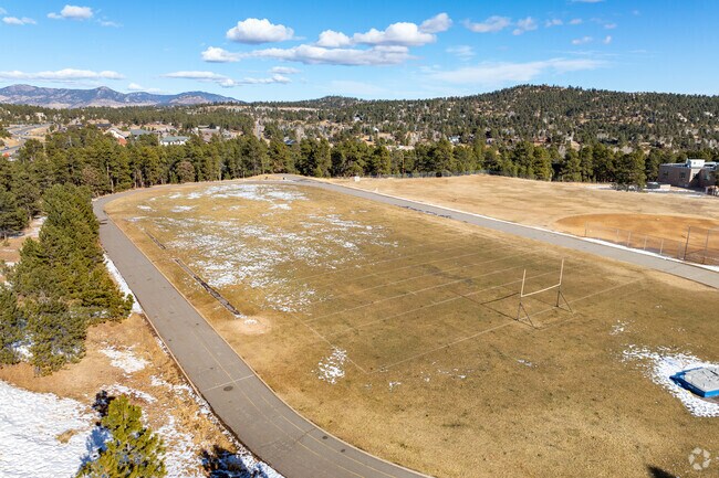 Evergreen Middle School has a large football pitch and athletic track.