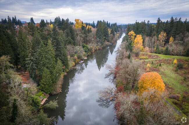 Scenic River Run Park near Westridge offers serene waterfront views.