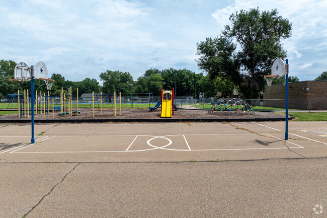 Kids can climb on the playground at State Street Elementary School.