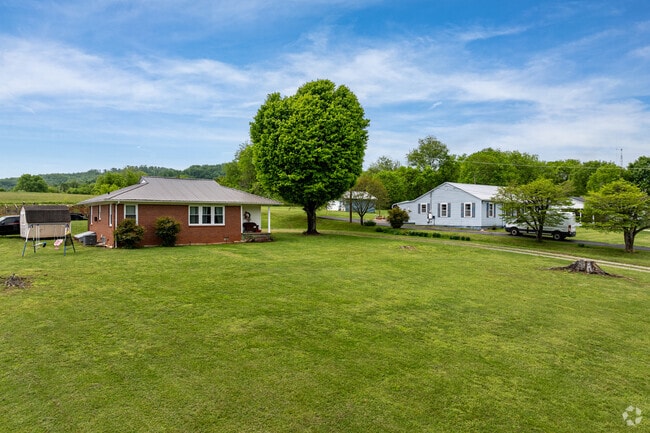 Brick and siding homes line the streets of Mooresburg.