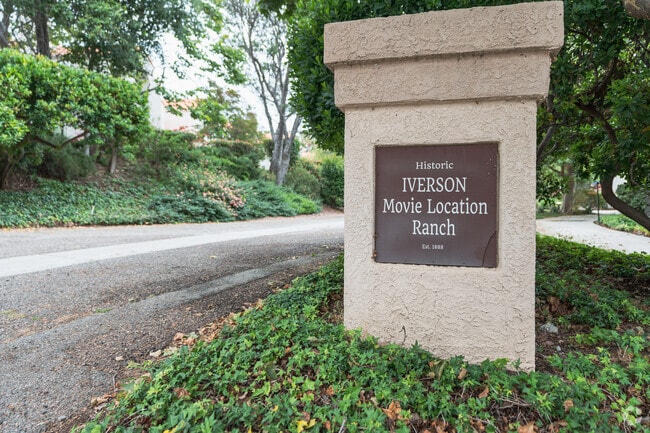 The entry sign for the Iverson Location Movie Ranch in Chatsworth.