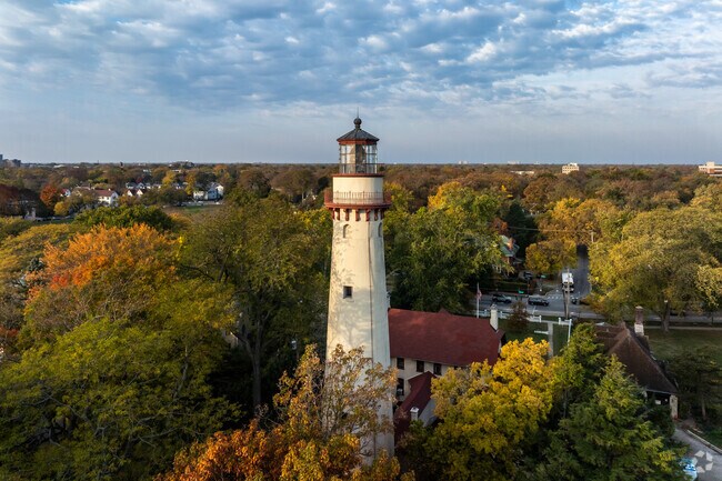 There are many iconic sites in Evanston including the Grosse Point Lighthouse built in 1873.