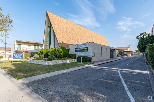The front entrance for St Mark's Episcopal School in Downey