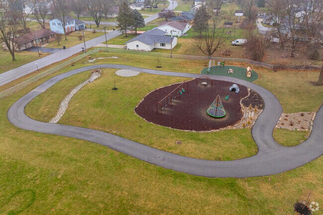 Students have multiple outdoor play areas at Mary Raber Elementary School.