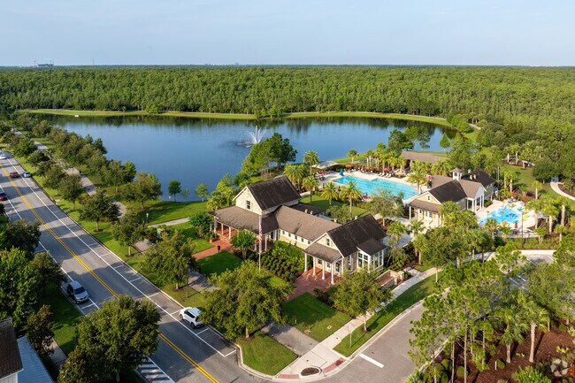 The Randal House offers a pool, splash pad, and fitness center for residents of Randal Park.