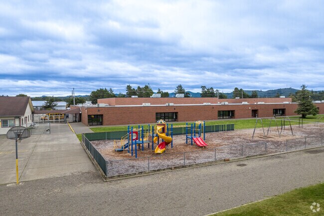 There is a large playground at Siuslaw Elementary School in Florence, Oregon.