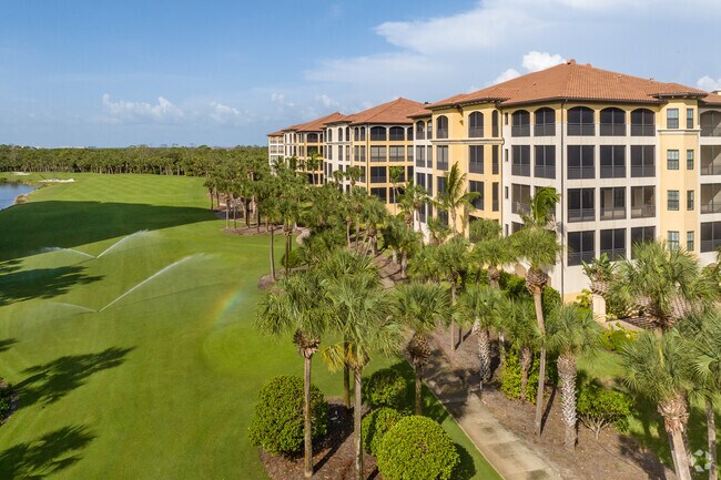 Condominium homes line the golf courses in the Sorrento at The Colony.