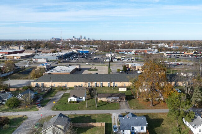 Aerial views of downtown Indianapolis from North Perry.