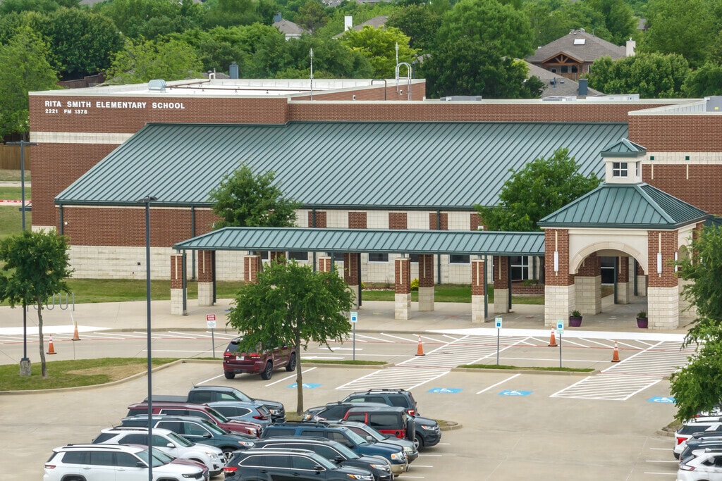 Rita Smith Elementary School in Wylie is located north of the suburbs.