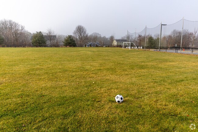 The soccer field in front of the John Parker Elementary School in Billerica, MA.