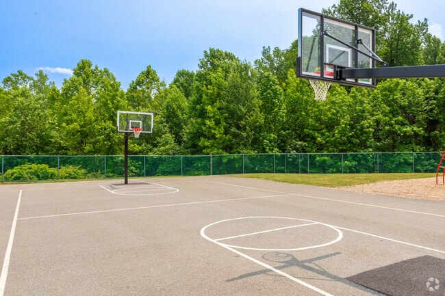 A basketball court behind Bethel Springs Elementary School.