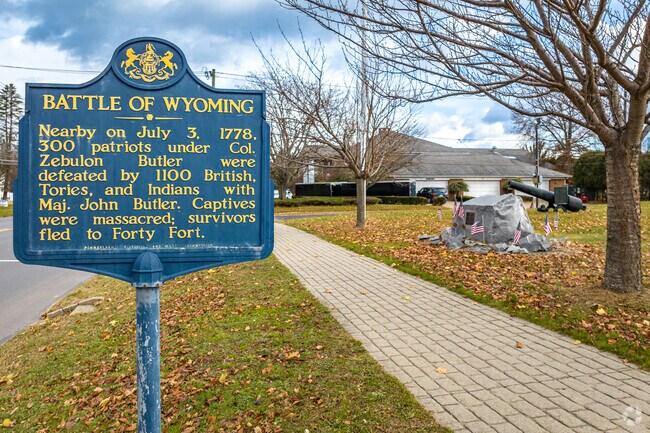 The Wyoming Monument commemorates the Battle of Wyoming (or Wyoming Massacre) in 1778.