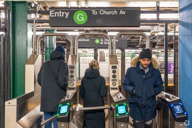 Greenpoint is primarily served by the G train, which runs along Manhattan Avenue.
