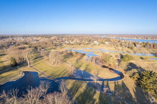 Practice your swing at the Bay Pointe Golf Club in Commerce.