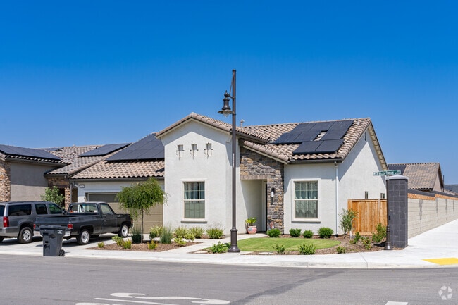A Spanish style inspired home with solar panels in Outer Northwest Bakersfield.