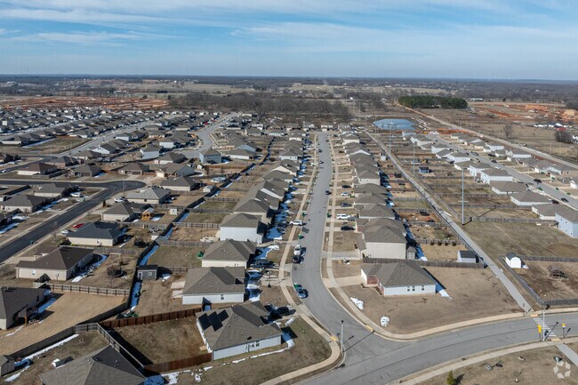 New housing developments are expanding at the rural edges of Centerton.