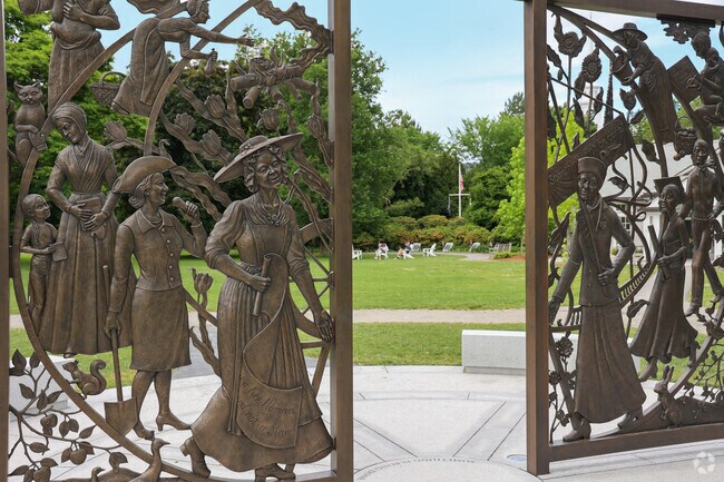 Prospect Hill's large gates reflect Lexington's historic past.