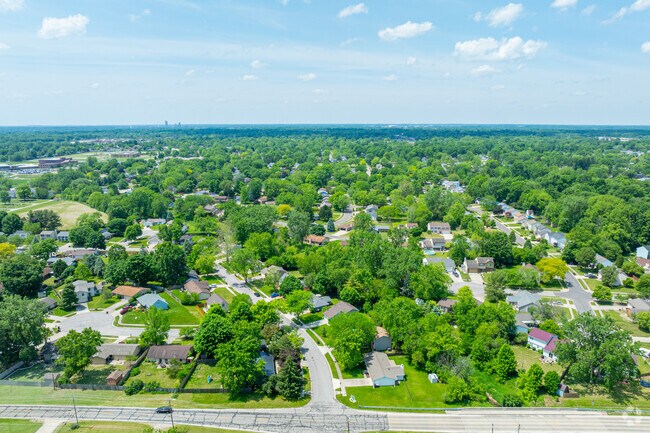 You can barely see downtown Fort Wayne in overhead view of Countrybrook.