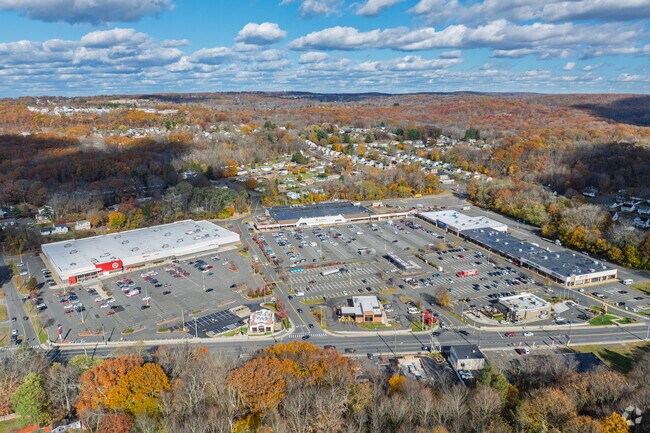 Waterbury Plaza, near North End District, features big-box retailers like Target and Stop & Shop supermarket.