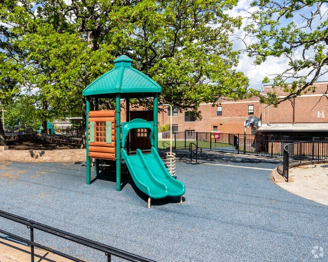 Children can play on the slide at Washington Elementary School.