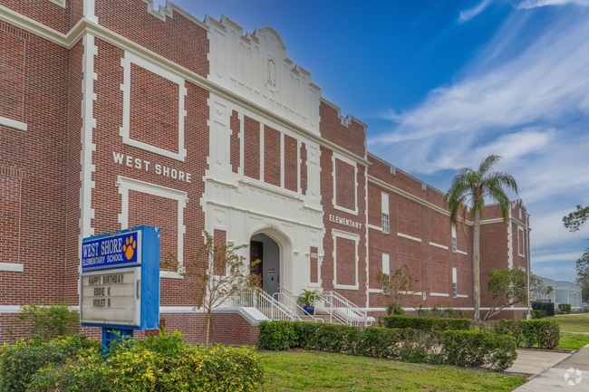 Westshore Elementary School entrance welcomes students to learn.