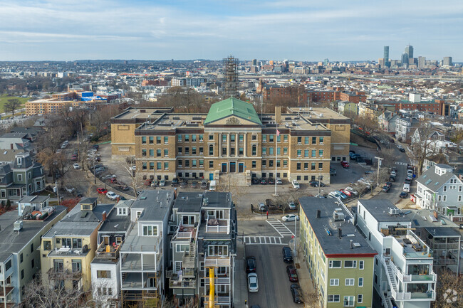 Excel High School in Boston is an impressive architectural structure.