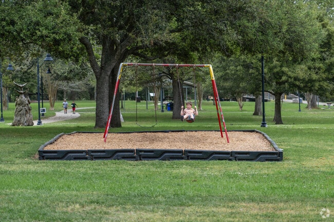 Playgrounds near Hillcrest offer swings for local children.