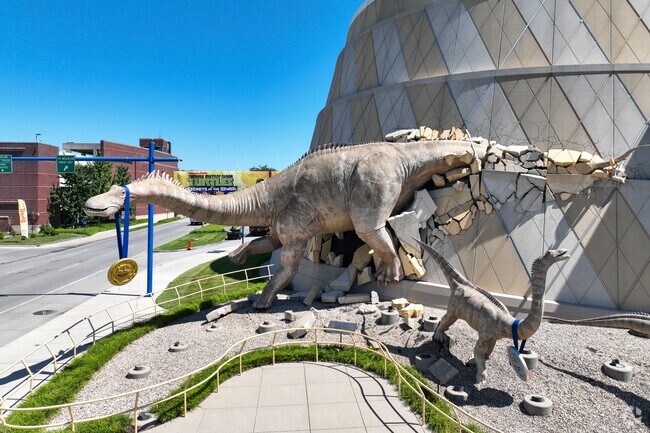 The Indianapolis Children's Museum has a beautiful display of dinosaurs in Mapleton Fall Creek.
