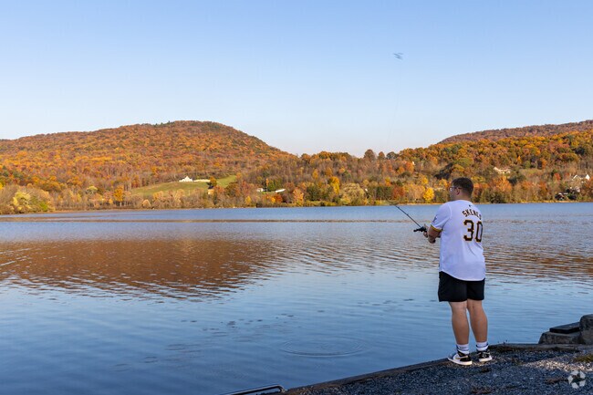 Altoona folks relax at the waters of Canoe Creek State Park.