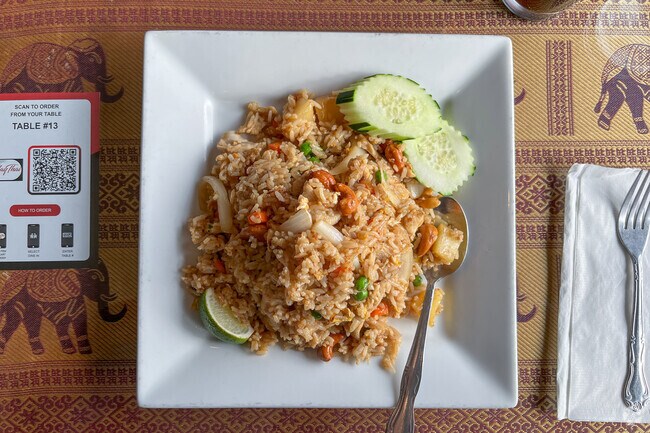 Enjoy pineapple fried rice at Talay Thai Cuisine.