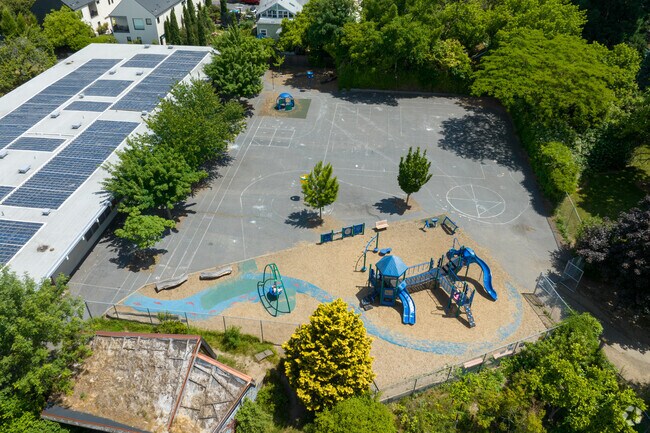 Atkinson Elementary on SE Division Street in Portland has a large playground for students.