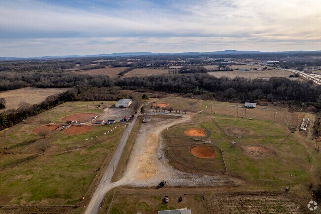Sports fields and playground at Billy Hunter Park in Hazel Green Alabama.