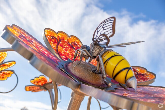 The sculpture in at the 66 park in Bartlesville is larger than life size.