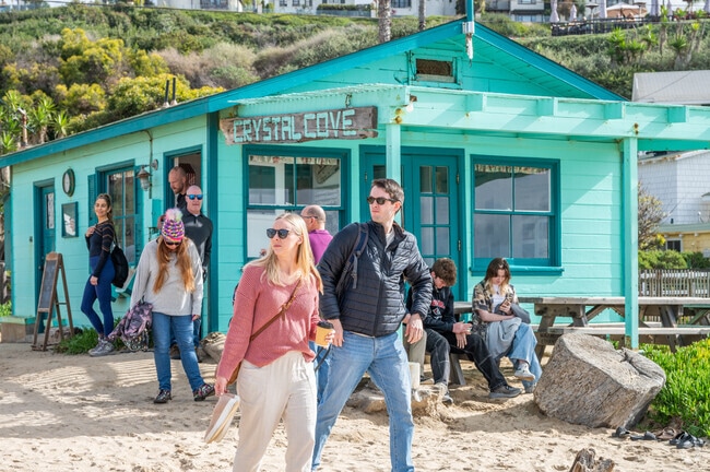 The Crystal Cove Historic District has historical buildings, as well as shops and dining.