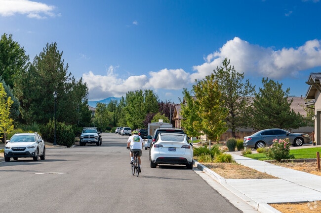 Cyclists frequent Minden’s residential streets.