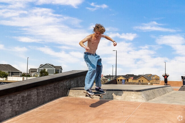 A young man enjoys the skatepark at West Jordan Wheels Park near Cobble Creek.