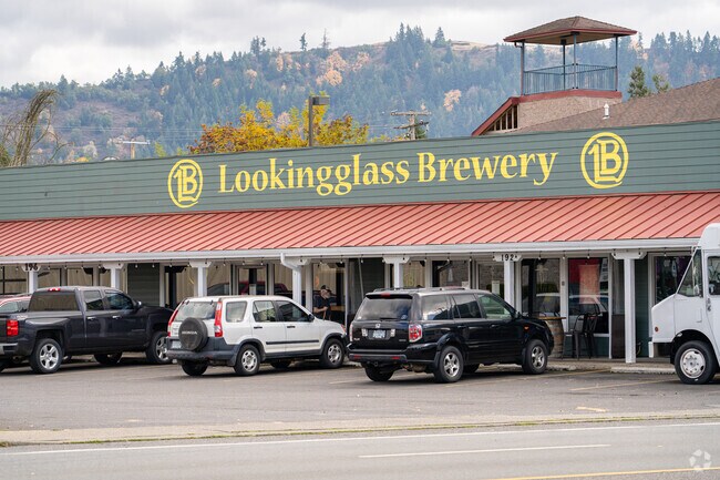 Lookingglass Brewery welcomes visitors along Winston’s main street.