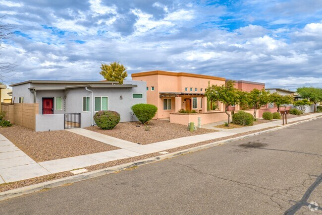 Pueblo style single family homes are spread across the Ward 1 neighborhood near Tucson Arizona.