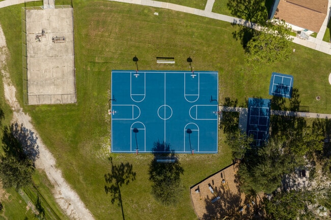 Garden Elementary School  has a basketball court near the fields in East Gate.