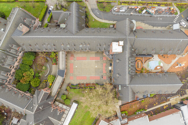 Multiple courtyards allow for students to be outside.