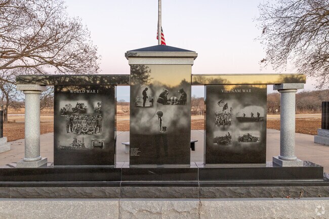 Feyodi Creek state park has a veteran monument at the entrance.