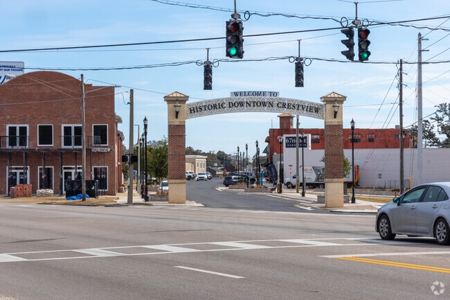 The downtown of Crestview is the beating heart of the growing city.