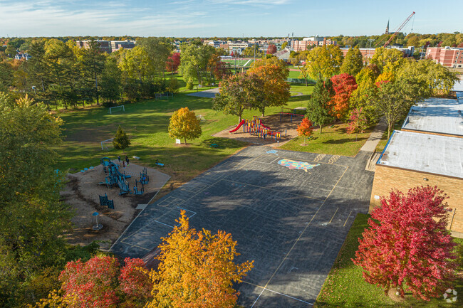 Highlands Elementary School offers a large mulched playground for children of all ages.