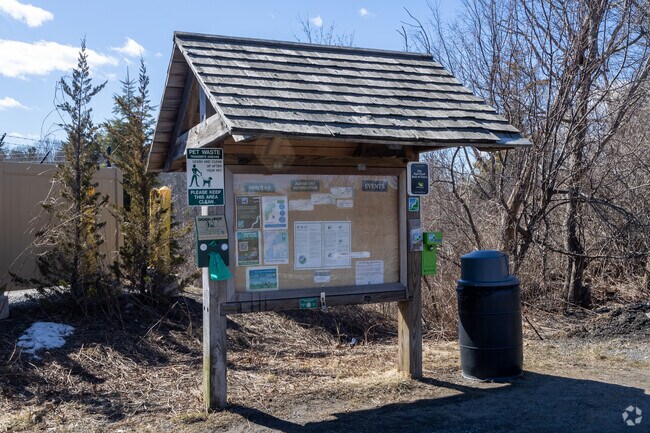 Community events are typically posted on a bulletin board in Scarborough.