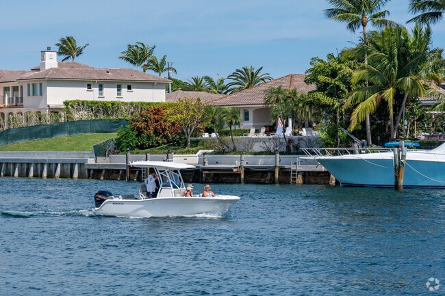 Water enthusiasts enjoy a boating lifestyle in Boca Raton Riviera.