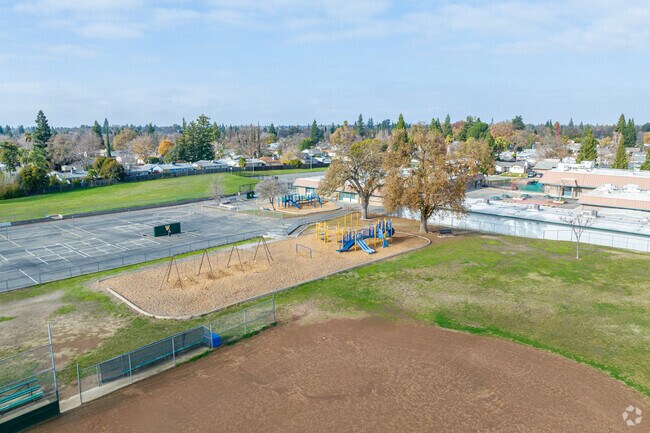 Students can enjoy the playground at Woodside K-8.