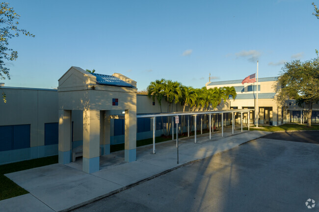 The Dante Fascell Elementary School student drop off and pick up in Miami, FL.