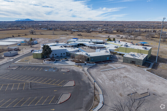 An aerial view of Gils Sanchez Elementary School.