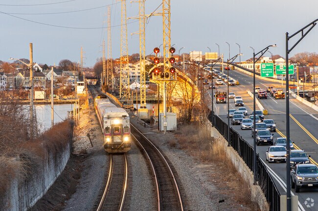 The MBTA Commuter Rail passes right through the Bridge Street neighborhood.