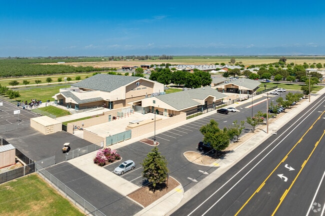 Pixley Middle School is surrounded by the farmland and orchards of the San Joaquin Valley.